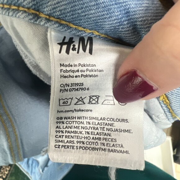 H&M &Denim Light Wash Ultra High Waist Mom Jeans US Size 10 - Picture 9 of 9